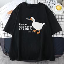 Tee Clothes Vintage O-Neck Plus Size Tshirt Peace Was Never