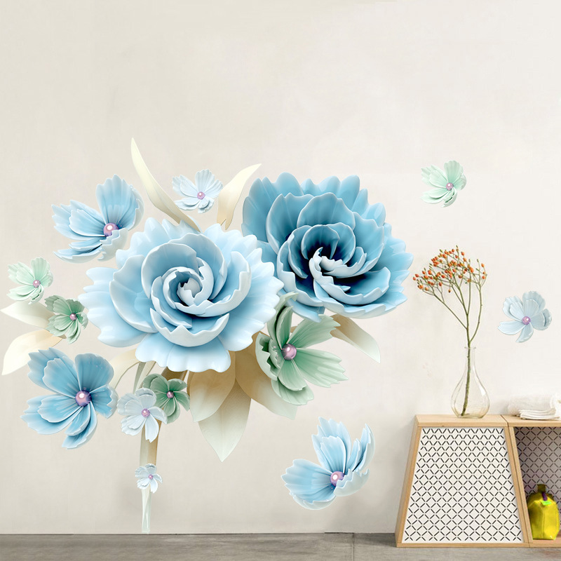 3d立体墙贴客厅电视背景墙贴纸壁纸卧室墙花装饰墙壁贴画墙纸自粘