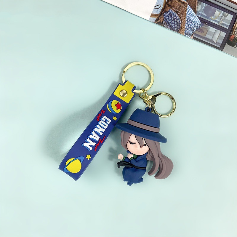 Creative Anime Detective Conan Keychain Cute Conan Sleep Team Key Chain Men and Women Handbag Pendant