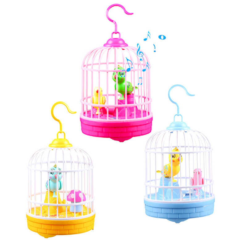 Children's Night Market Stall Popular Small Toy Supply Sound and Light Sound Control Induction Luminous Educational Bird Cage Toy Wholesale