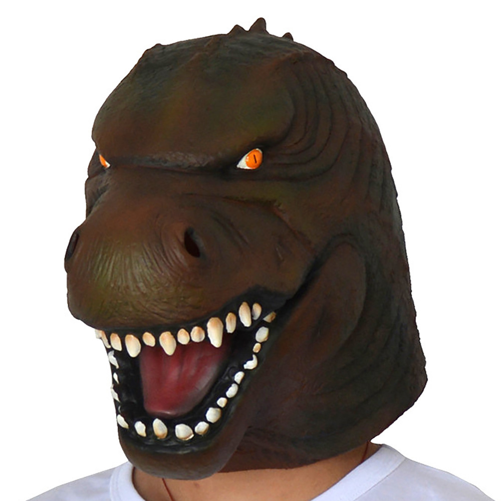 万圣节哥斯拉怪兽面具乳胶动物头套godzilla派对面罩影视面具道具