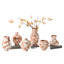 新中式陶瓷花瓶 样板间客厅电视柜餐厅花瓶禅意套装工艺品摆件