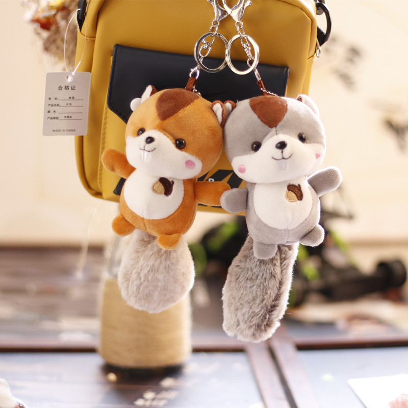 网红ins可爱萌小松鼠挂件毛绒玩具公仔布娃娃玩偶包包挂饰钥匙扣