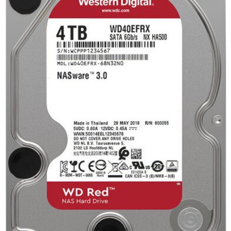 wd/西部/数据 wd40efax 4t硬盘4tb红盘网络储存nas存储西数4t