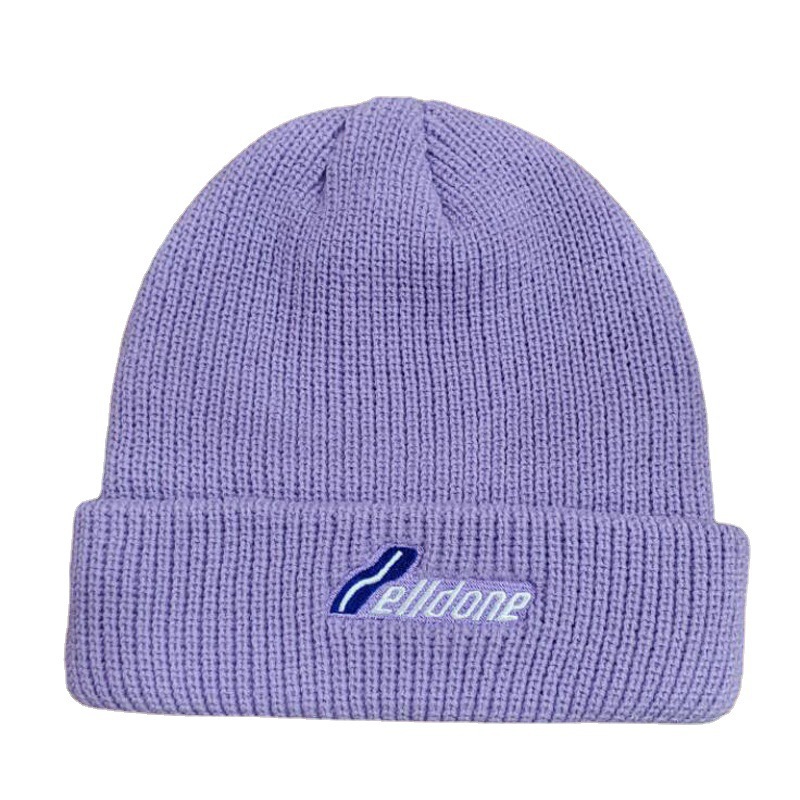 Korean Style Letter Embroidery Knitted Hat Men's and Women's Wool Hats Fashion Fashion Brand Sleeve Cap Autumn and Winter Warm Hat Casual Beanie Hat