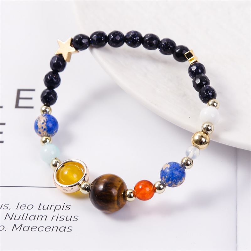 Wish Popular Universe Galaxy Solar System Eight Planets Bracelet Guard XINGX Natural Stone Beaded Bracelet