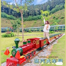 网红户外轨道火车文旅造景主题游乐设备大型景区广州无动力厂家