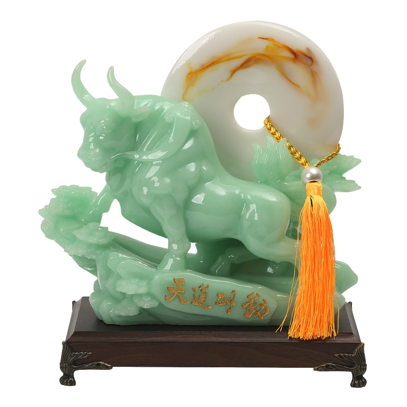 Tiandao Reward for Diligence Cow Ornaments Peace Buckle Office Table Ornament Mascot Relocation and Opening Gift