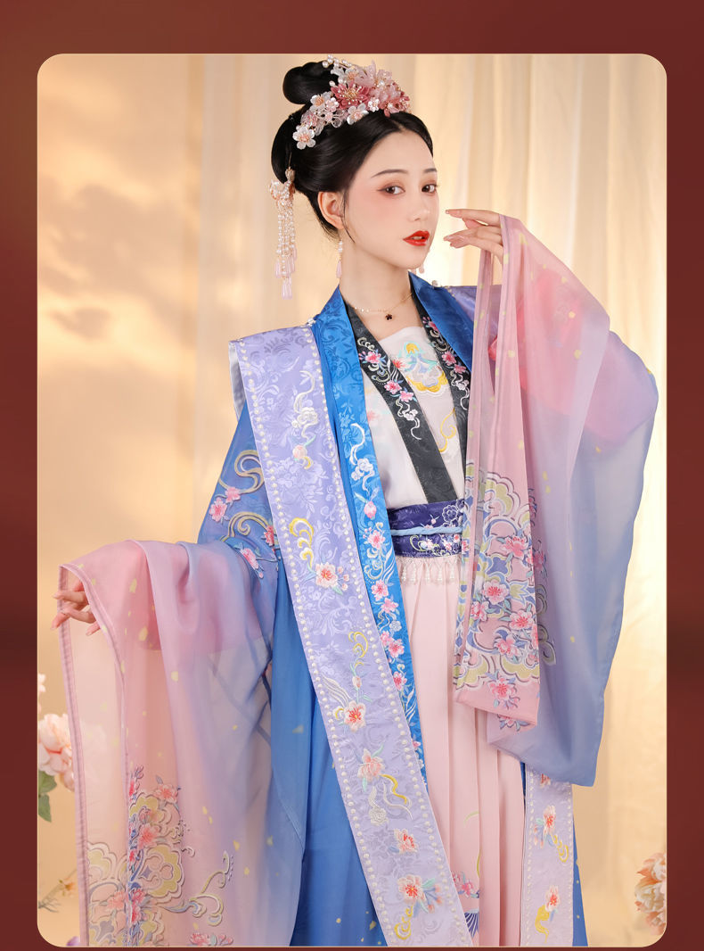 清平乐宋制霞帔汉服女正品原创对襟长衫齐腰襦裙中国风夏一件代发