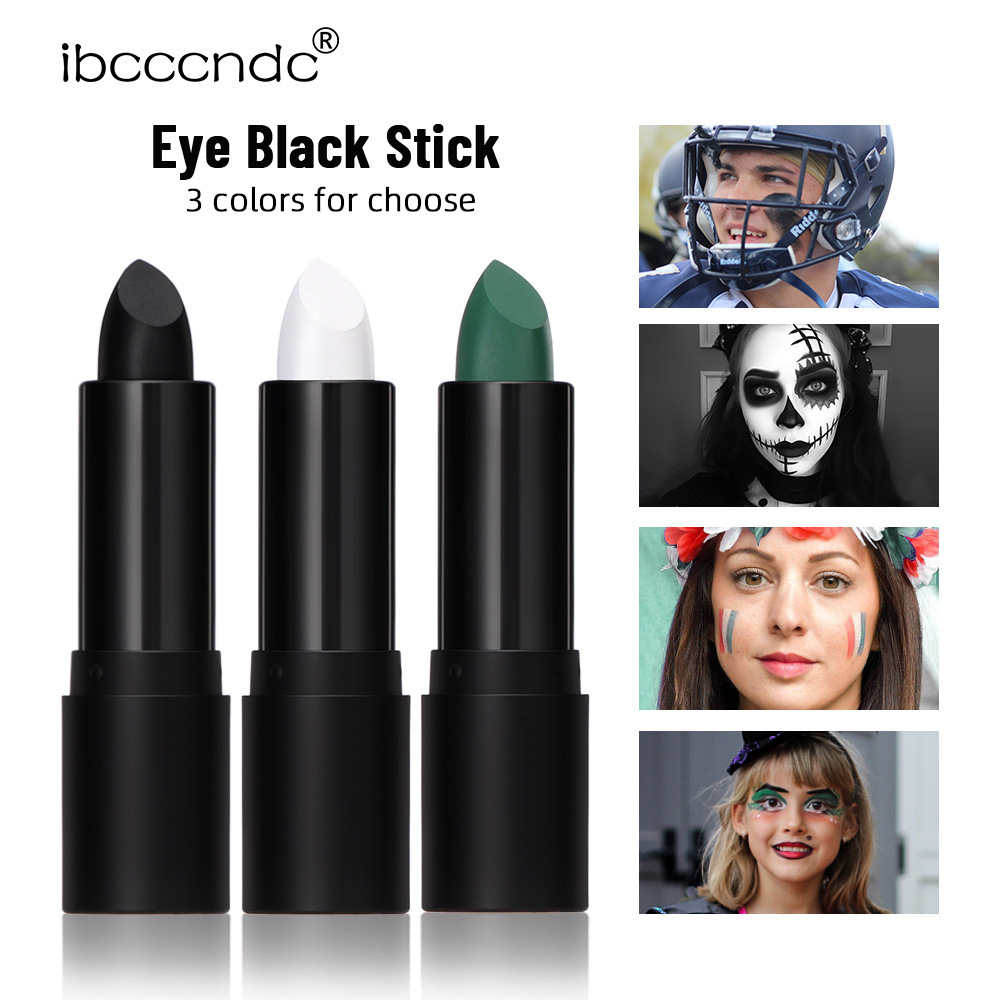 Ibcccndc Black Color Painting Cream Black Lipstick Lip Balm Eye Black Stick Halloween Facial Color