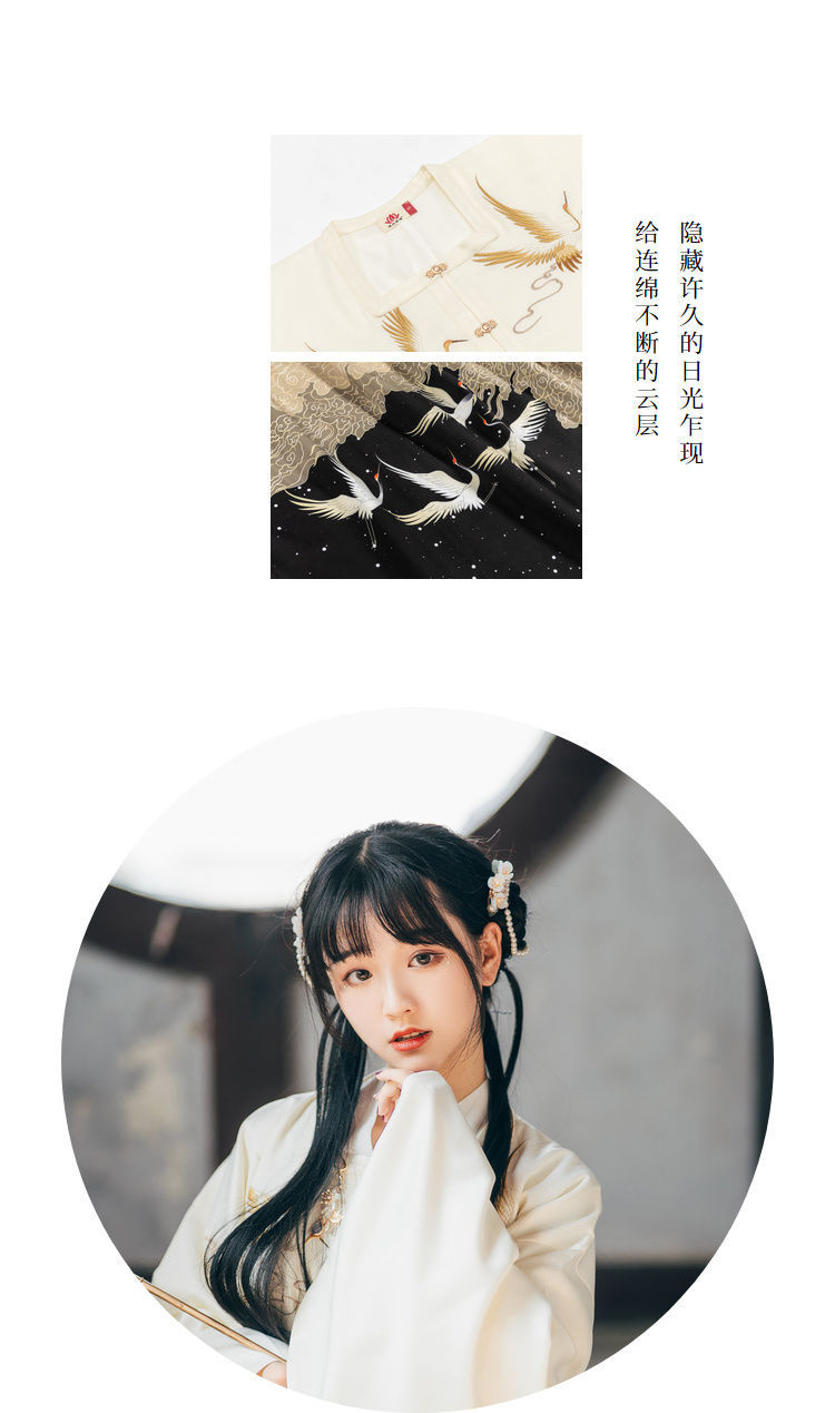 秋冬季河清鹤舞套装汉服女冬装加厚仙女裙明制袄裙中国古风非古装