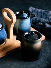调料瓶陶瓷酱油壶醋壶餐厅商用日式厨房调味壶套装辣椒盐罐三件套