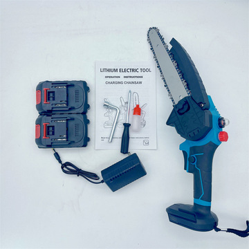 跨境电链锯无刷8寸带油壶迷你锯锂电电锯充电式小型电动锯批发