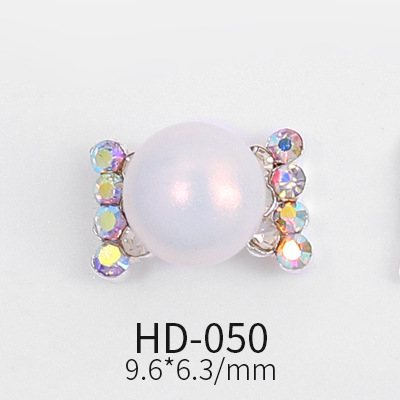 Nail Ornament Wholesale Bow Nail Beauty Alloy Ornaments Pearl Diamond Bow Nail Manicure Jewelry HD-049