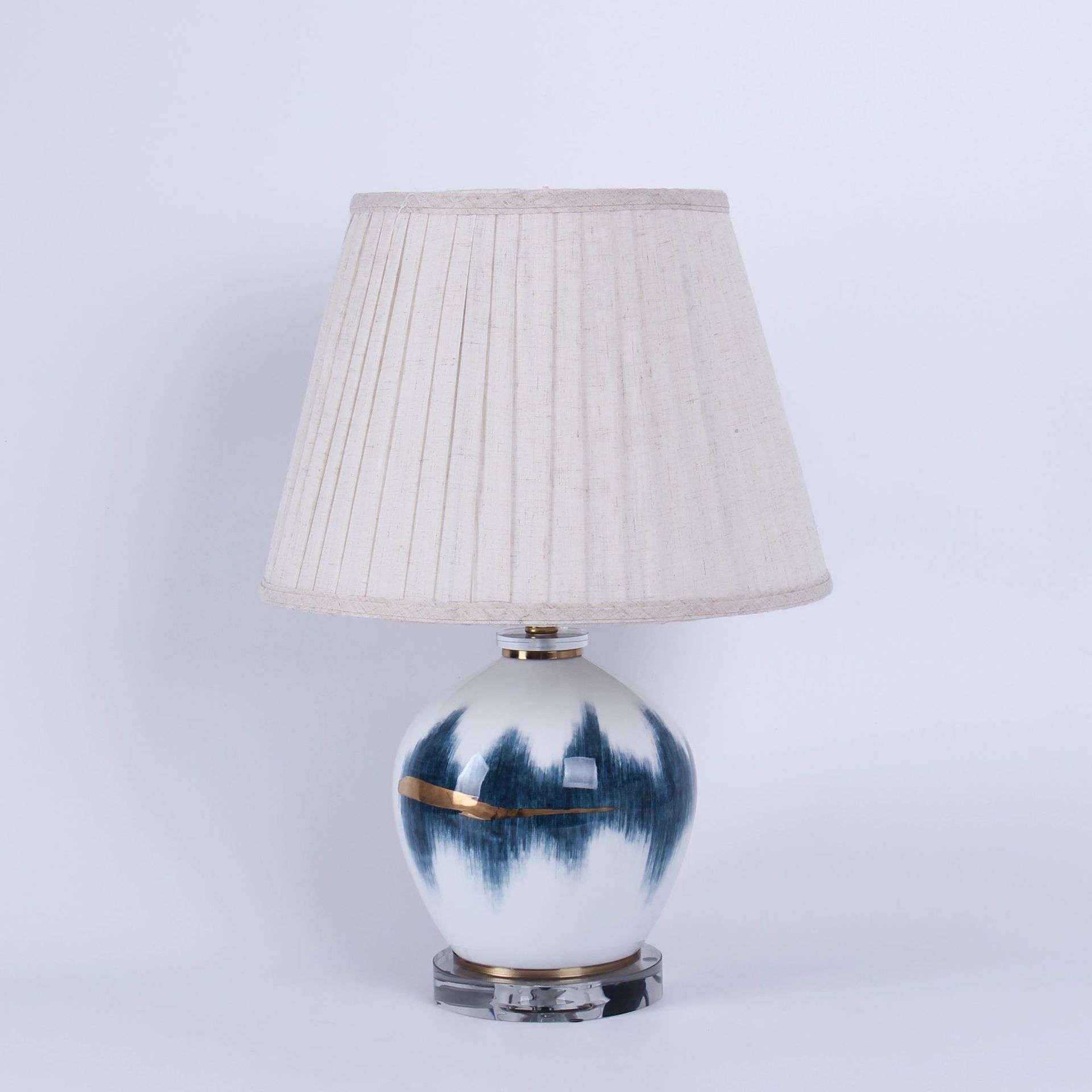 新中式简约 家用客厅创意水晶陶瓷台灯 轻奢书房卧室床头柜台灯