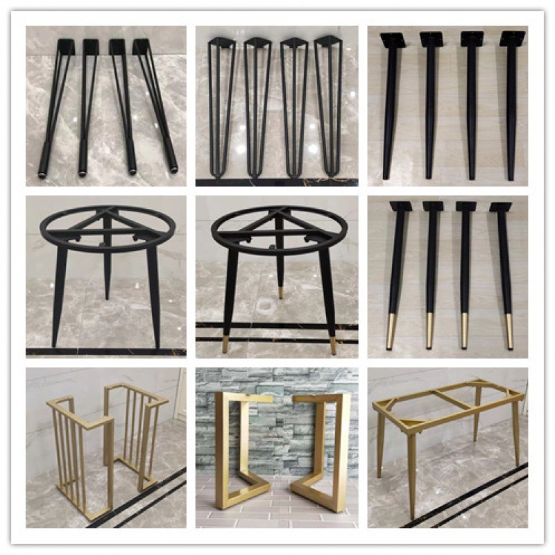 现货金属桌腿办公桌脚圆形餐桌支架桌架茶几腿餐台腿简约会议铁脚