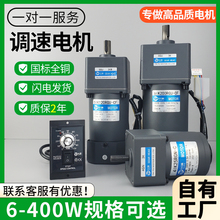 台浦齿轮减速机电机一体25W60慢速调速电机马达220v输送带可调变