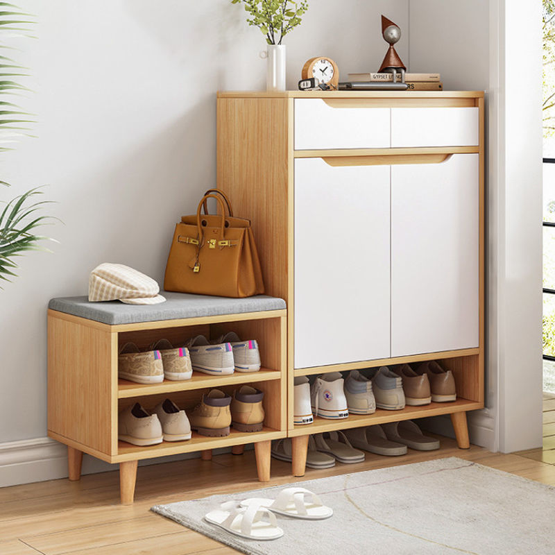 鞋柜家用一体穿鞋凳带凳子可坐式大容量家装建材客厅家具人造板简