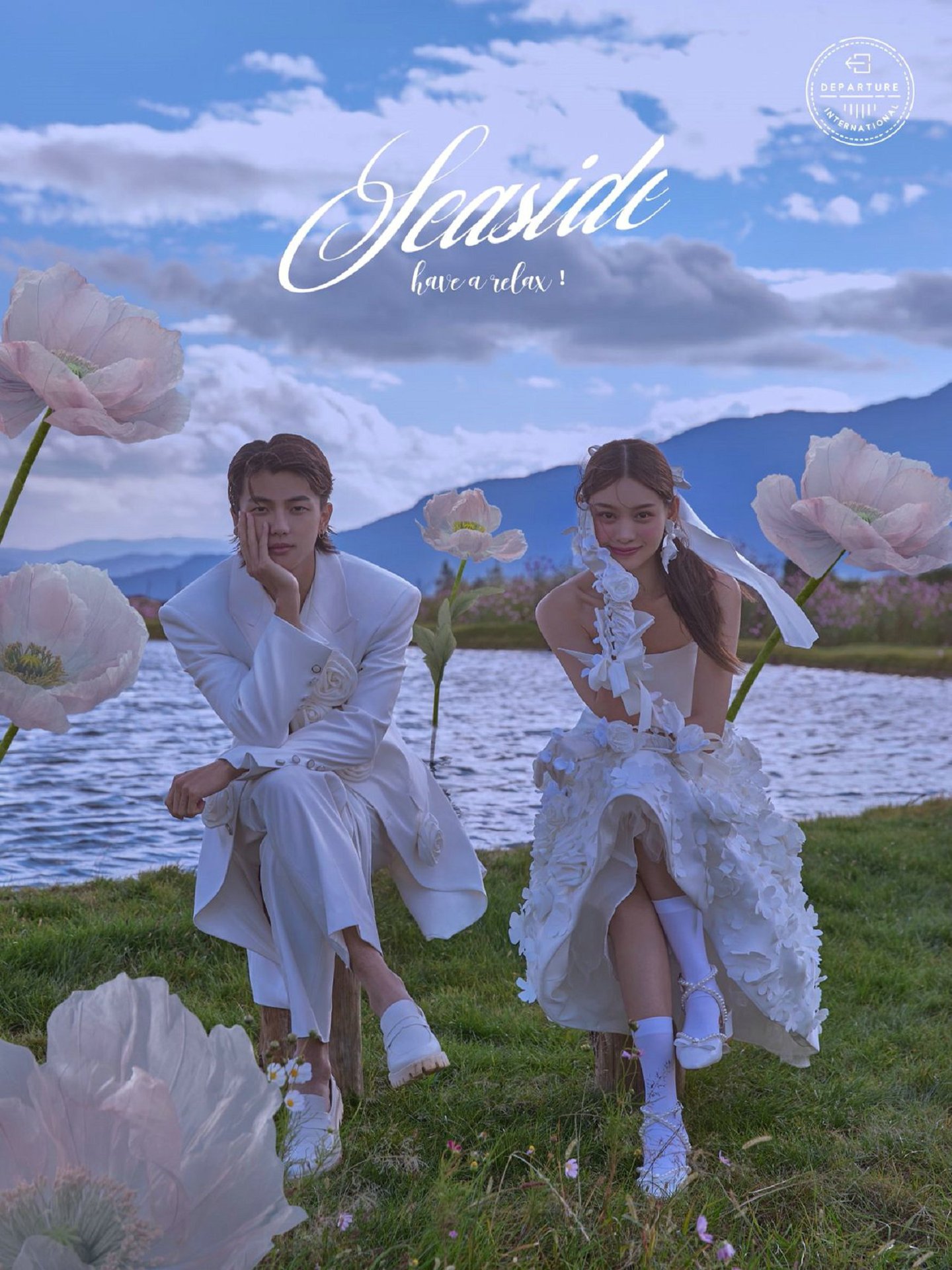 影楼拍照主题摄影服装情侣写真服装婚纱照白色时尚清新结婚艺术照