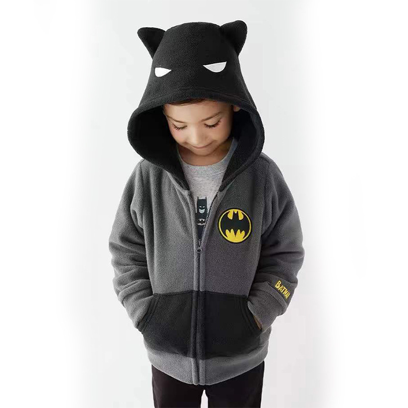 Autumn and Winter in Stock Cotton Polar Fleece Korean Style Thickened Warm Plush Coat for Boys and Girls Hooded Wholesale Children's Top