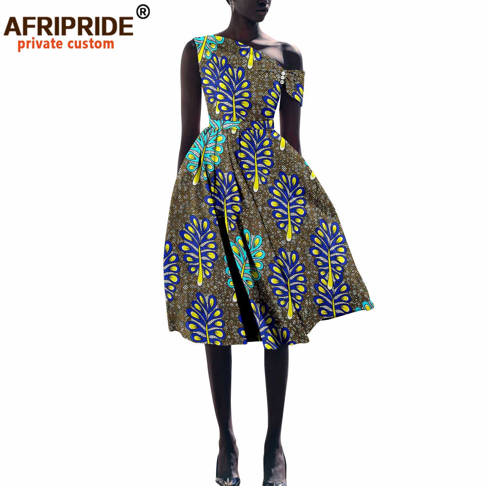 Foreign Trade African Printed Short-Sleeved Women's Cotton Dress African Spring Casual Dress