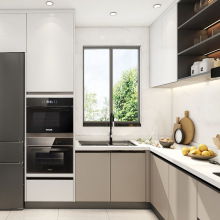 皮阿诺整体橱柜可订现代简约厨房装修开放式石英石厨柜台面小户型