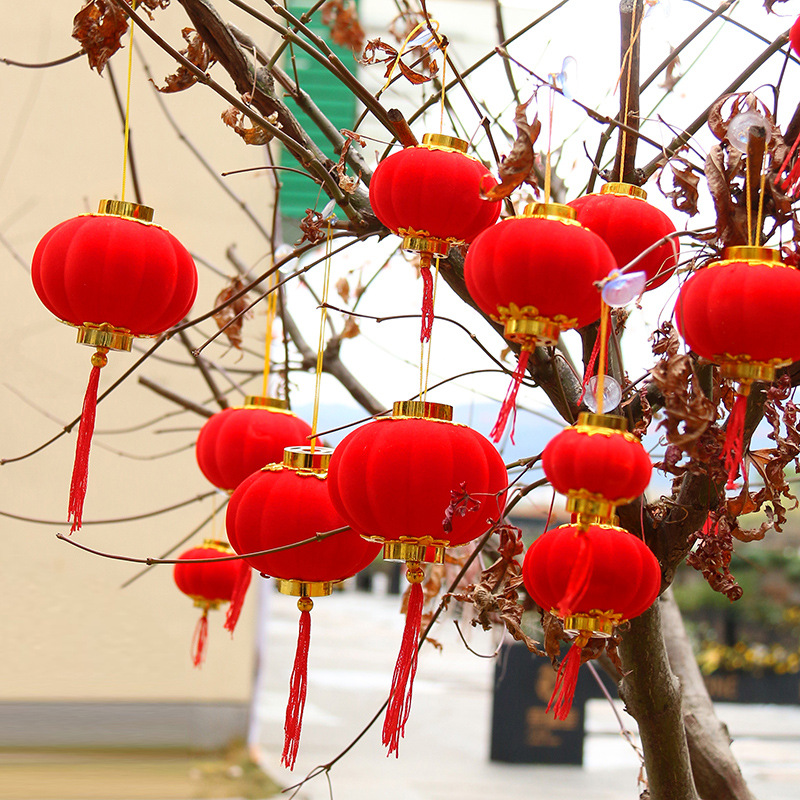喜庆过新年春节室内年味装饰小红灯笼挂件场景布置2021年大红灯笼挂饰