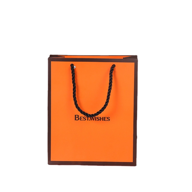 通用印字爱马仕橙色手提礼品袋新款礼物服装包装袋节日送礼