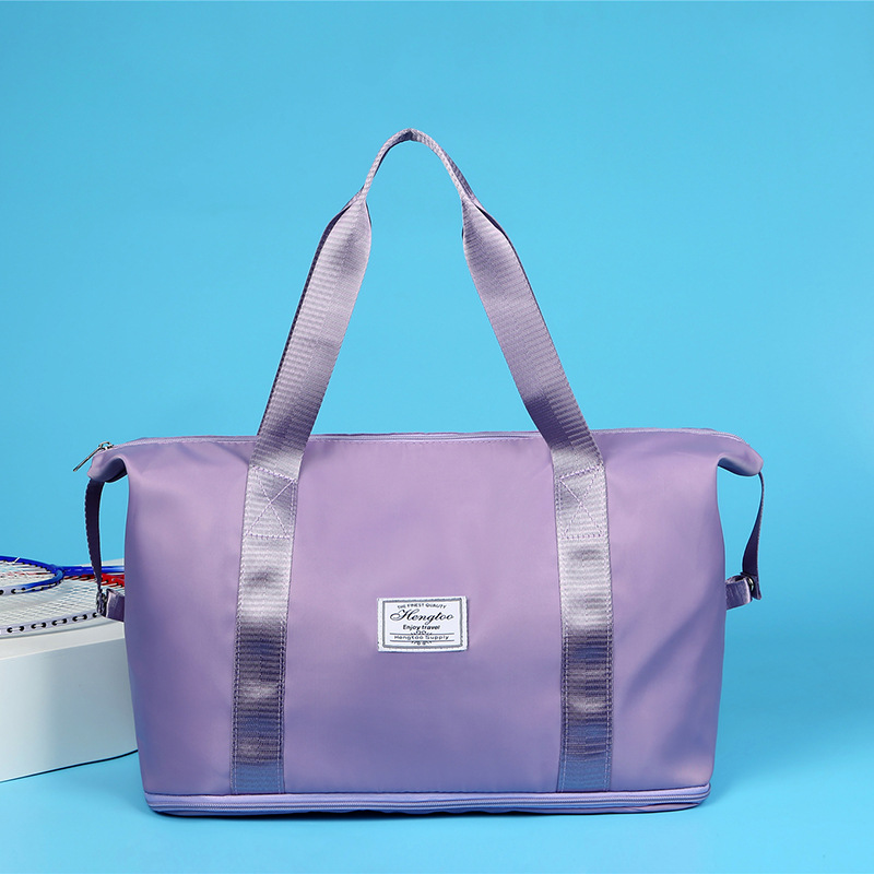 Simple Handbag Expandable Capacity Storage Bag Shoulder Bag Lightweight Outdoor Travel Bag Dry Wet Separation