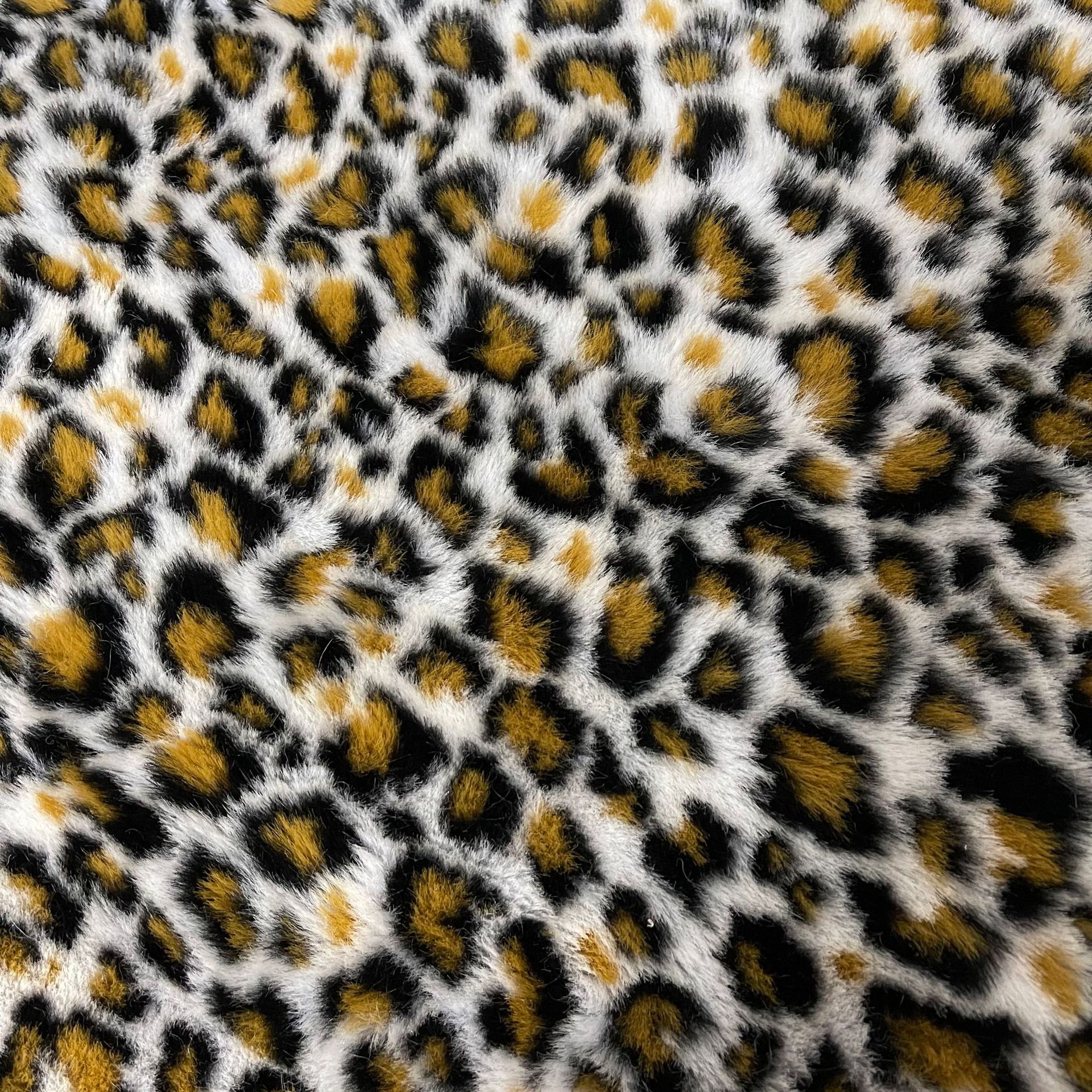 毛绒现货900克豹纹再生材料仿兔毛扎染面料绒布长毛玩具拖鞋布料