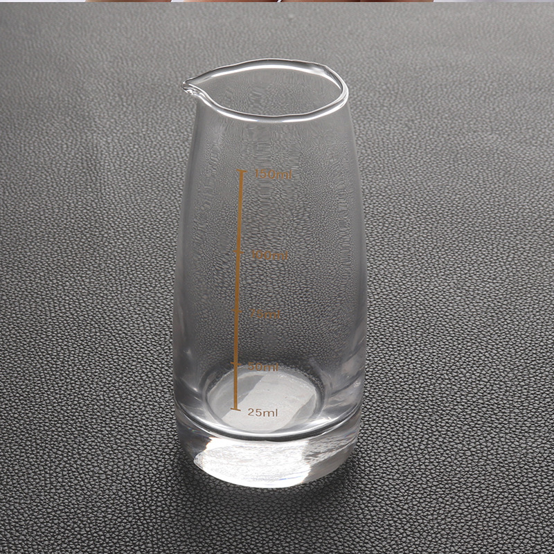 150毫升金色刻度无柄白酒分酒器玻璃带刻度倒酒壶醒酒器批发零售