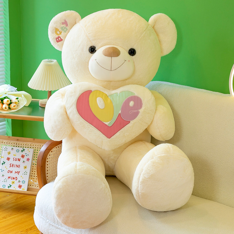 Heart-Hugging Big Bear Large Teddy Bear Plush Toy Doll BEBEAR Female Birthday Present Cute Ragdoll Doll