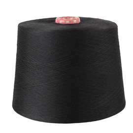 仿棉18S21S32S黑纱再生涤纶纱线价低优质纱线红光黑环纺