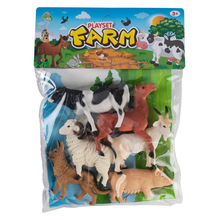 外贸仿真动物模型农场套装 儿童塑胶家禽鸡鸭鹅狗奶牛羊模型玩具