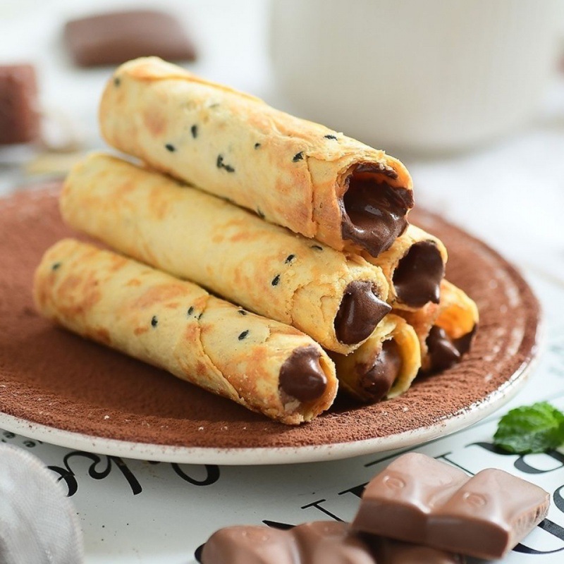 海盐花生酱蛋卷巧克力牛轧糖手工老式注心鸡蛋卷0独立小包装