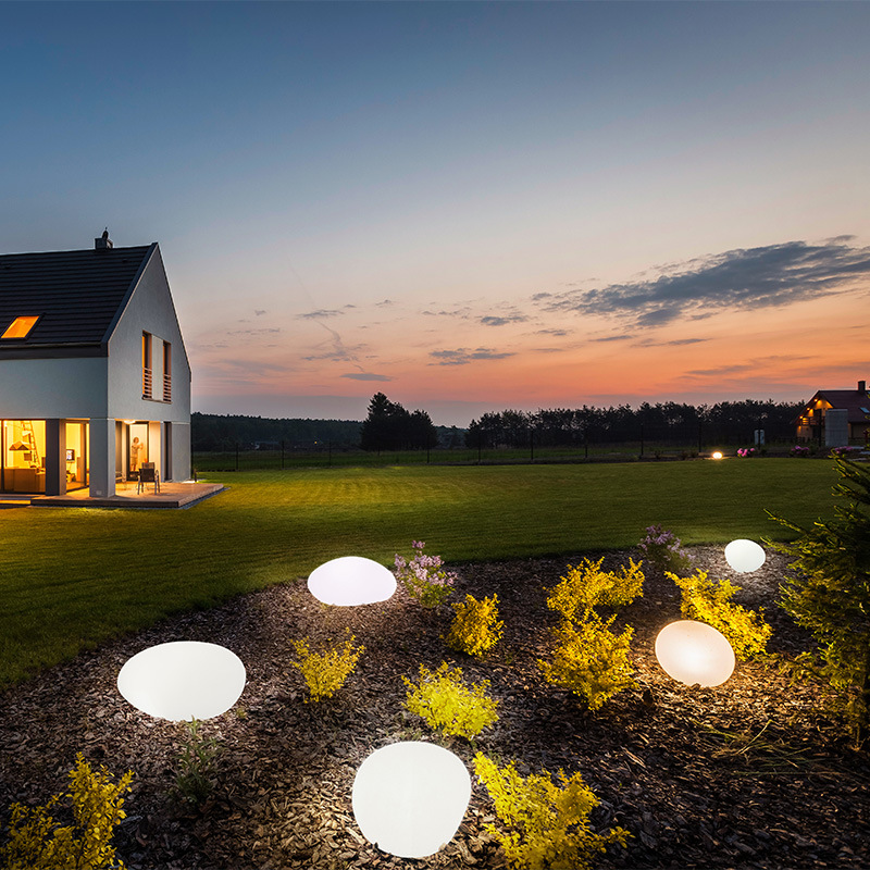 led户外防水发光石头灯太阳能景观亮化庭院插地草坪灯仿真卵石灯