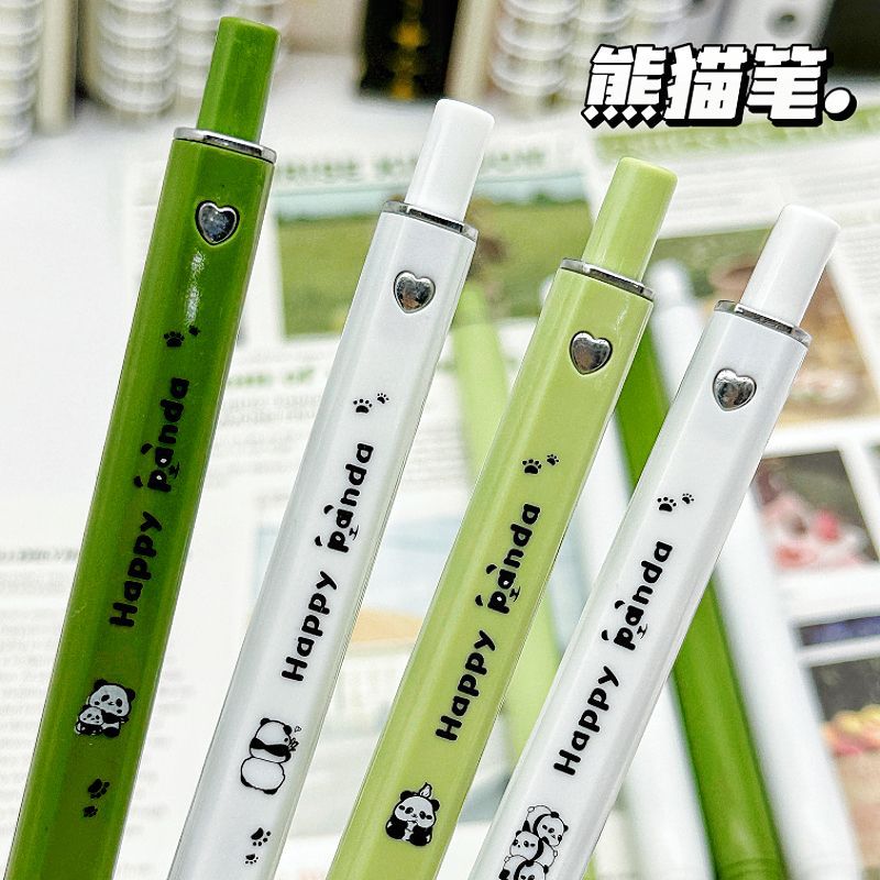 ST High Quality Thickened Panda Flower Square Pen Super Cute Good-looking Student Brush Pen Signature Gel Pen