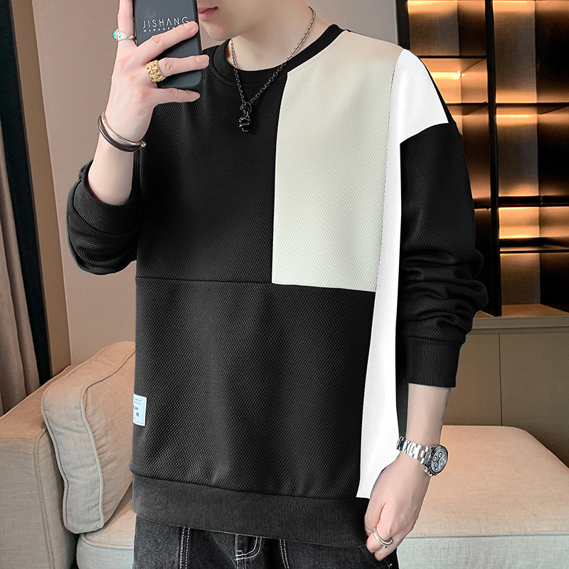 Fall 2023 New Men's Sweater Casual Fashion All-Matching Youth Handsome Long Sleeve T-shirt round Neck Men's Sweater