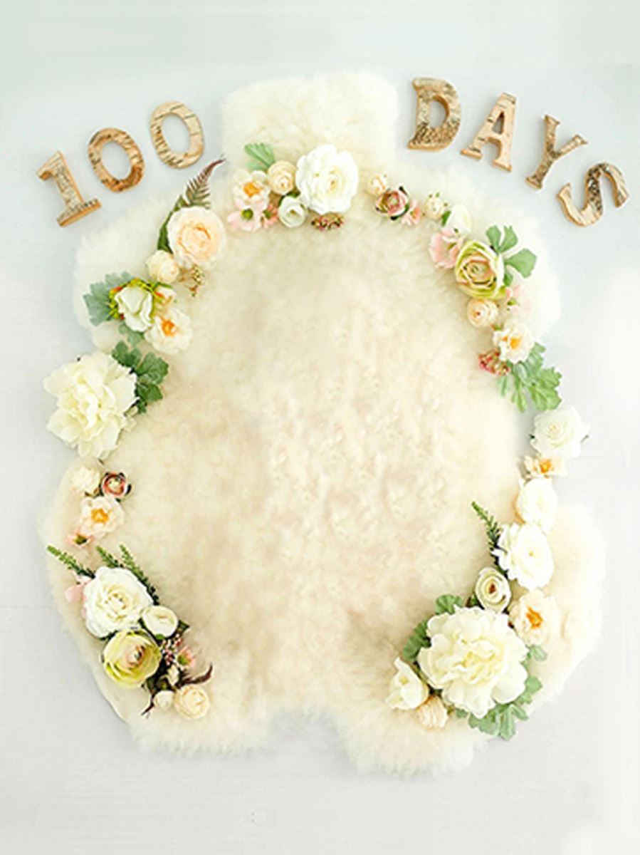 婴儿背景布新生的儿满月百天照拍照道具百日照主题拍摄摆拍小物件