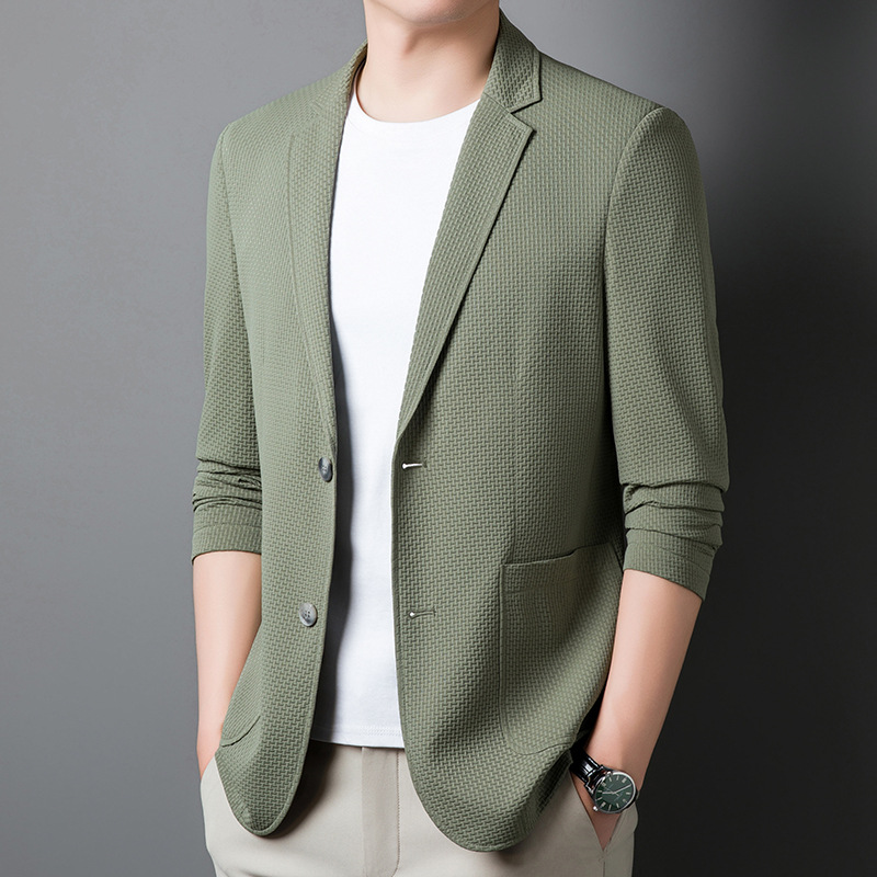 时尚男士西装外套男2024春季新款高级感商务休闲西服上衣单西男装