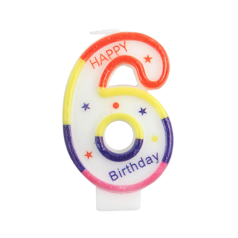 Colorful Gradient Birthday Cake Candle Creative Decoration Christmas Candle Cartoon English Letter Atmosphere Candle