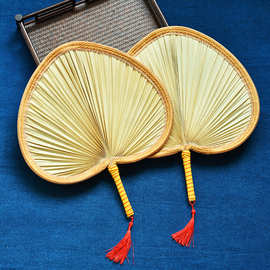 大蒲扇干花胶片传统老式一片棕叶手摇扇子复古怀旧扇面不对称diy