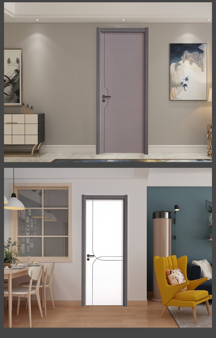 碳晶饰面杉木门生态卧室门极窄门套厨房门静音隔音进户房间实木门