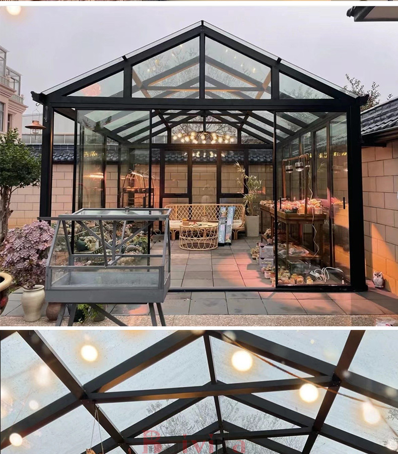 上海断桥铝门窗别墅钢结构封阳台露台玻璃房pvb夹胶玻璃顶阳光房