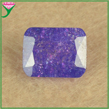 长方形倒角B23紫蓝色冰花石裸石人造锆石 八角形爆炸花石合成宝石