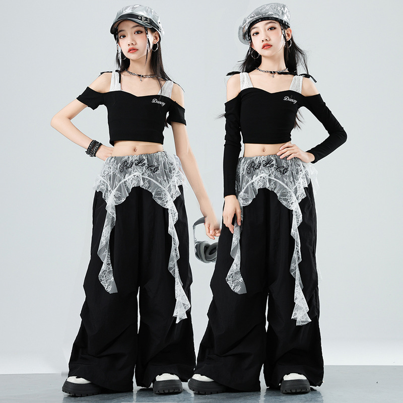 女童爵士舞服装潮酷时髦模特走秀街舞潮服儿童演出服舞蹈服表演服