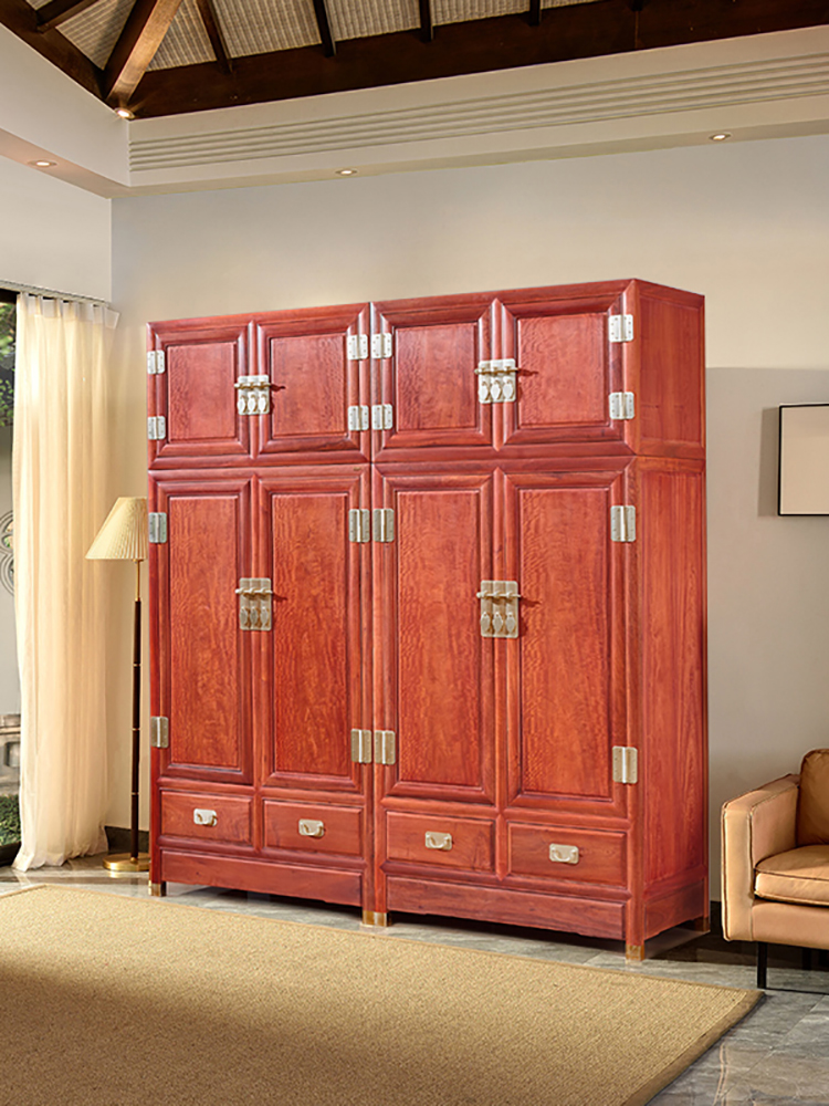 hf2x红木家具缅甸花梨木顶箱柜大果紫檀衣柜中式实木大衣柜橱卧室