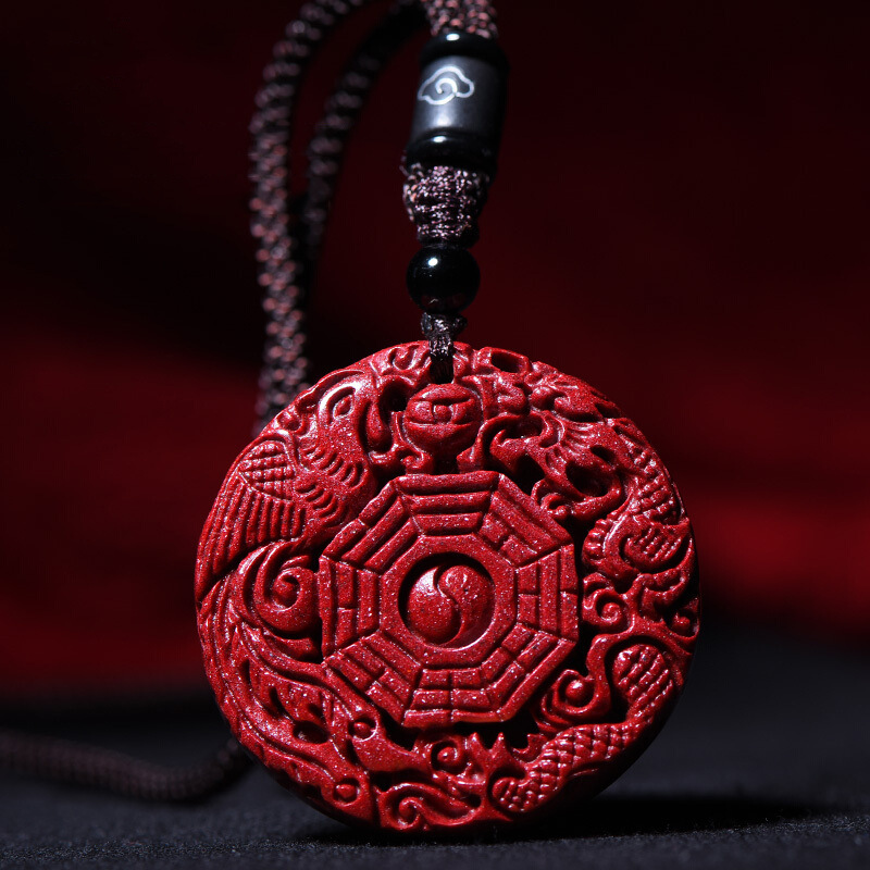 高含量天然紫金砂五行ba卦吊坠朱砂男女饰品挂件首饰