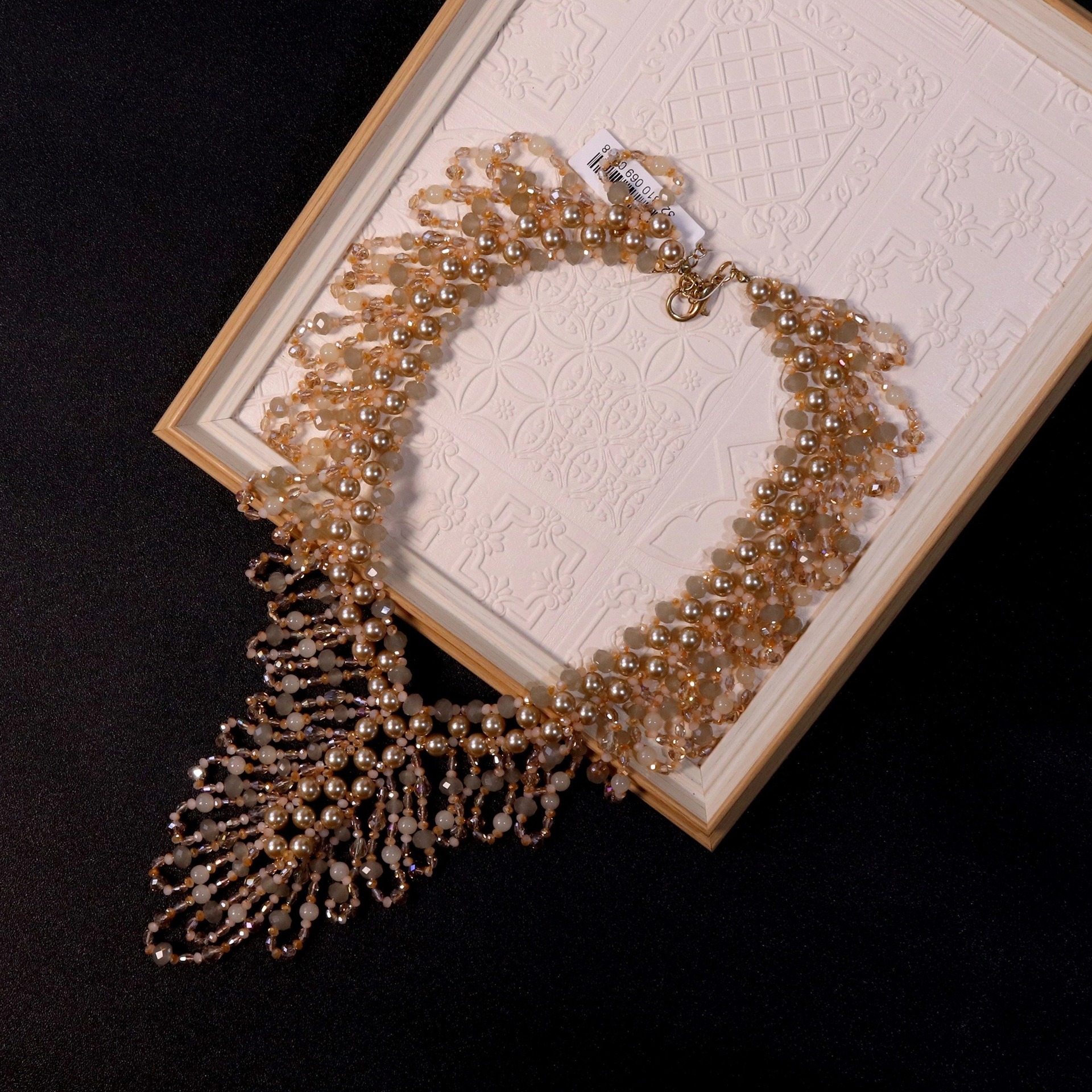 女款项链玻璃珍珠宫廷风手工编织文艺复兴美拉德配饰复古西太后