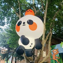 供应大型户外充气挂树熊猫人偶卡通模型商场广告灯光装饰气模道具